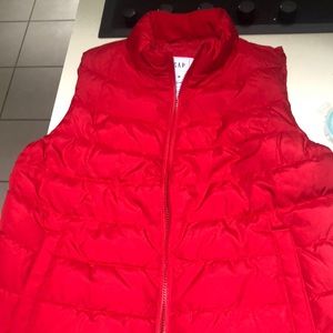 Red cold weather puffer vest size medium